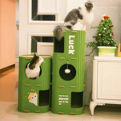 Multi-Layer Cat Nest Cat Climbing Frame Integrated Closed Security Cat Sleeping Nest Scratch-Resistant Wear-Resistant Four-Seas