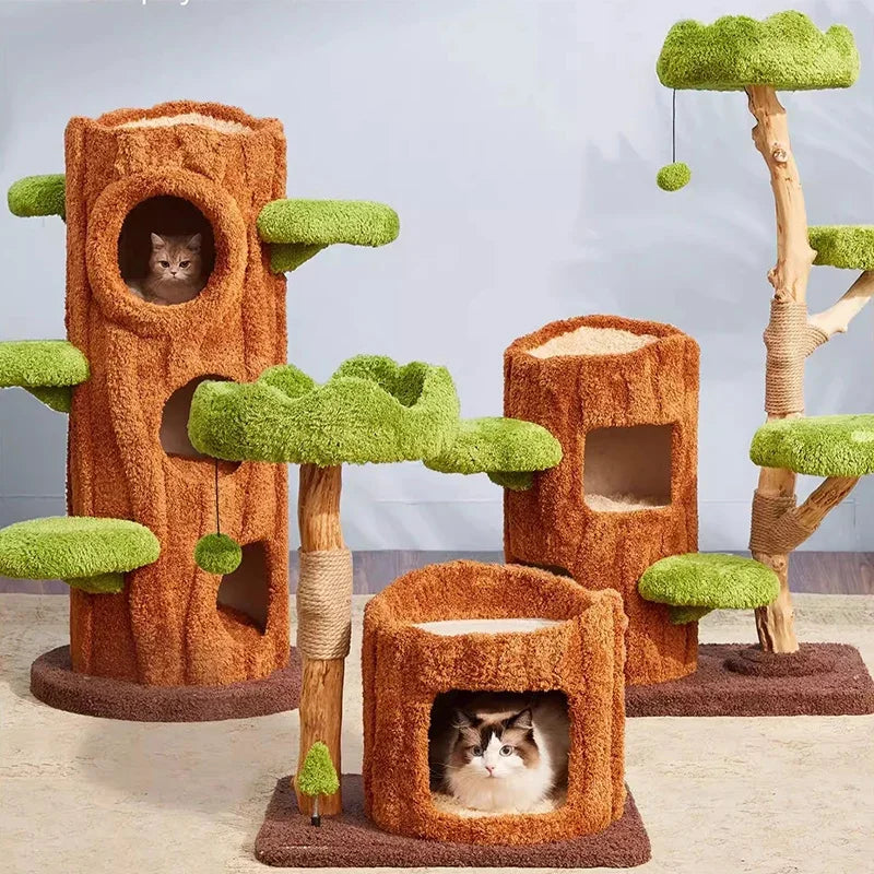 Nordic Originality Cattery Modern Simple Design Wooden Cat House Scratching Post Playground for Cat Furniture Columpio Gato FYCT