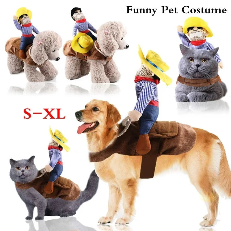 Cowboy Rider Dog Costume with Hat