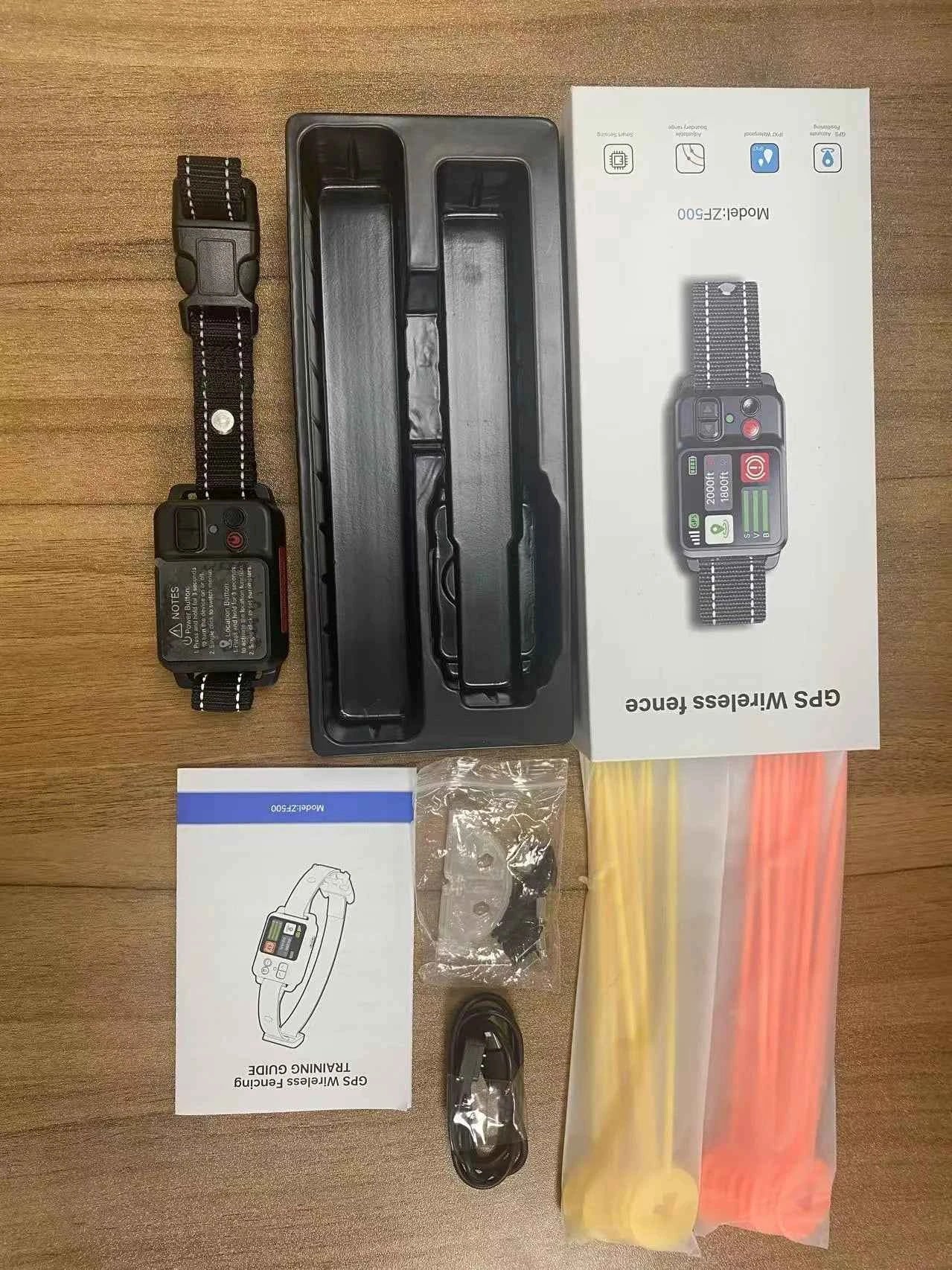 Smart GPS pet fence with TFT display, real‑time tracking, IP67 collar safety