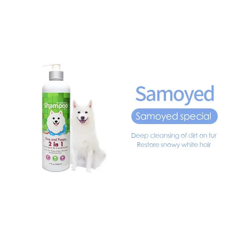 500ml Dog Shower Gel Remove Mites Deodorant Shampoo Long Lasting Fragrance French Bulldog Teddy Samoyed Pet Cleaning Products