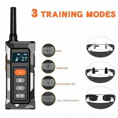 3300Ft Waterproof Remote Dog Training Collar with Shock & Vibration for 8–150lbs