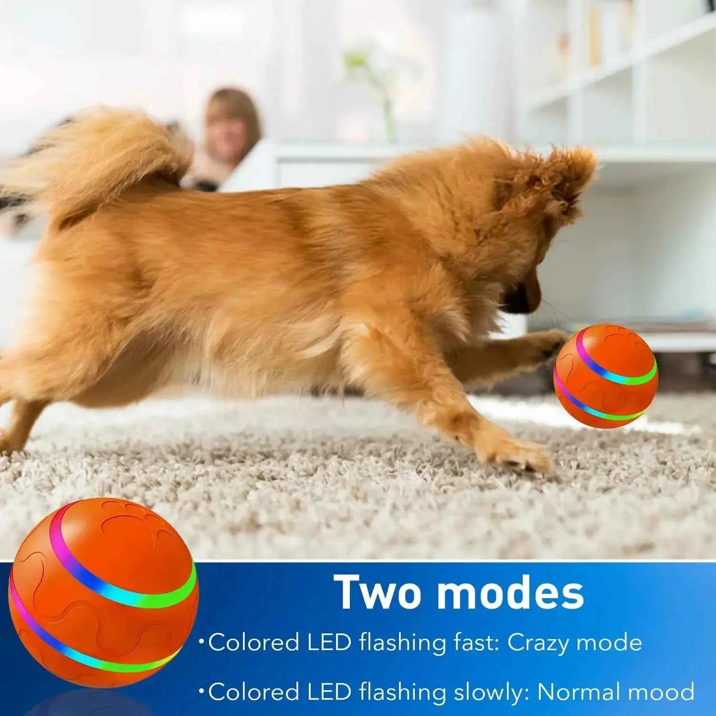 MART Interactive Smart Pet Ball – Remote Control, Flashing, Rolling & Jumping