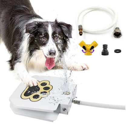Press-type Automatic Dog Water Fountain Outdoor Pet Water Dispenser for Courtyard with Hose Garden Step-on Activated Sprinkler