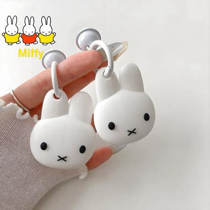 Miffy Rabbit AirTag Cover for Dogs & Cats – Protective Pet Collar Holder with Keychain