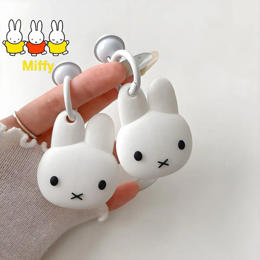 Miffy Rabbit AirTag Cover for Dogs & Cats – Protective Pet Collar Holder with Keychain