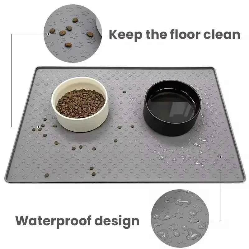 Silicone Pet Feeding Mat – Waterproof Non‑Slip Food & Water Bowl Pad