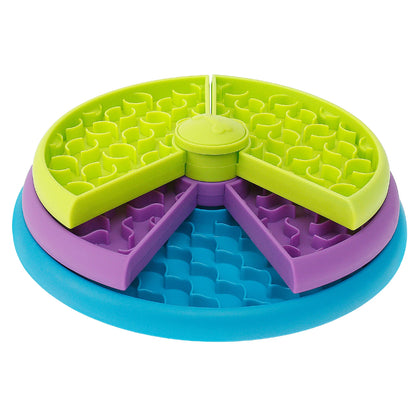 Puzzle Dog Slow Feeder Bowl with Toothbrush Set 3 Layer Pet Slow Eating Anti-choking for Large Medium Small Dogs Feeder Bowl