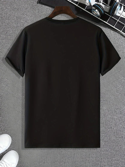 Men's casual round neck T-shirt with unique rabbit skull pattern - the perfect choice for summer