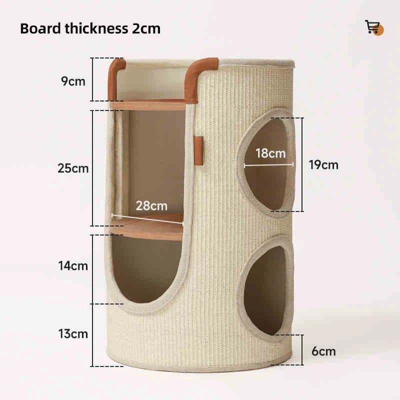 HOOPET Cat Tree Small Space No Floor Space Cat Bed Four Seasons Universal Multi Double Layer Sisal Tube Big Cat Maine