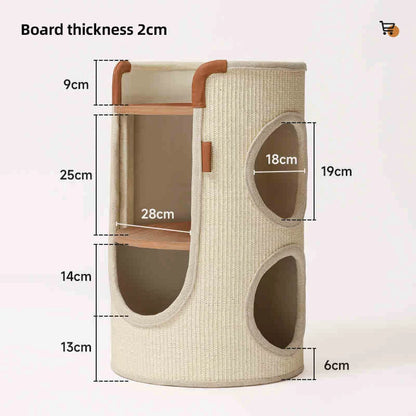 HOOPET Cat Tree Small Space No Floor Space Cat Bed Four Seasons Universal Multi Double Layer Sisal Tube Big Cat Maine