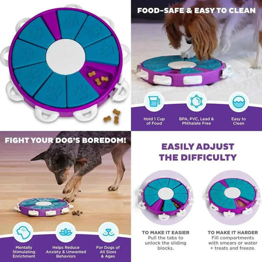 Outward Hound by Nina Ottosson Dog Twister Treat Puzzle Enrichment Toy, Level 3 Advanced, Purple
