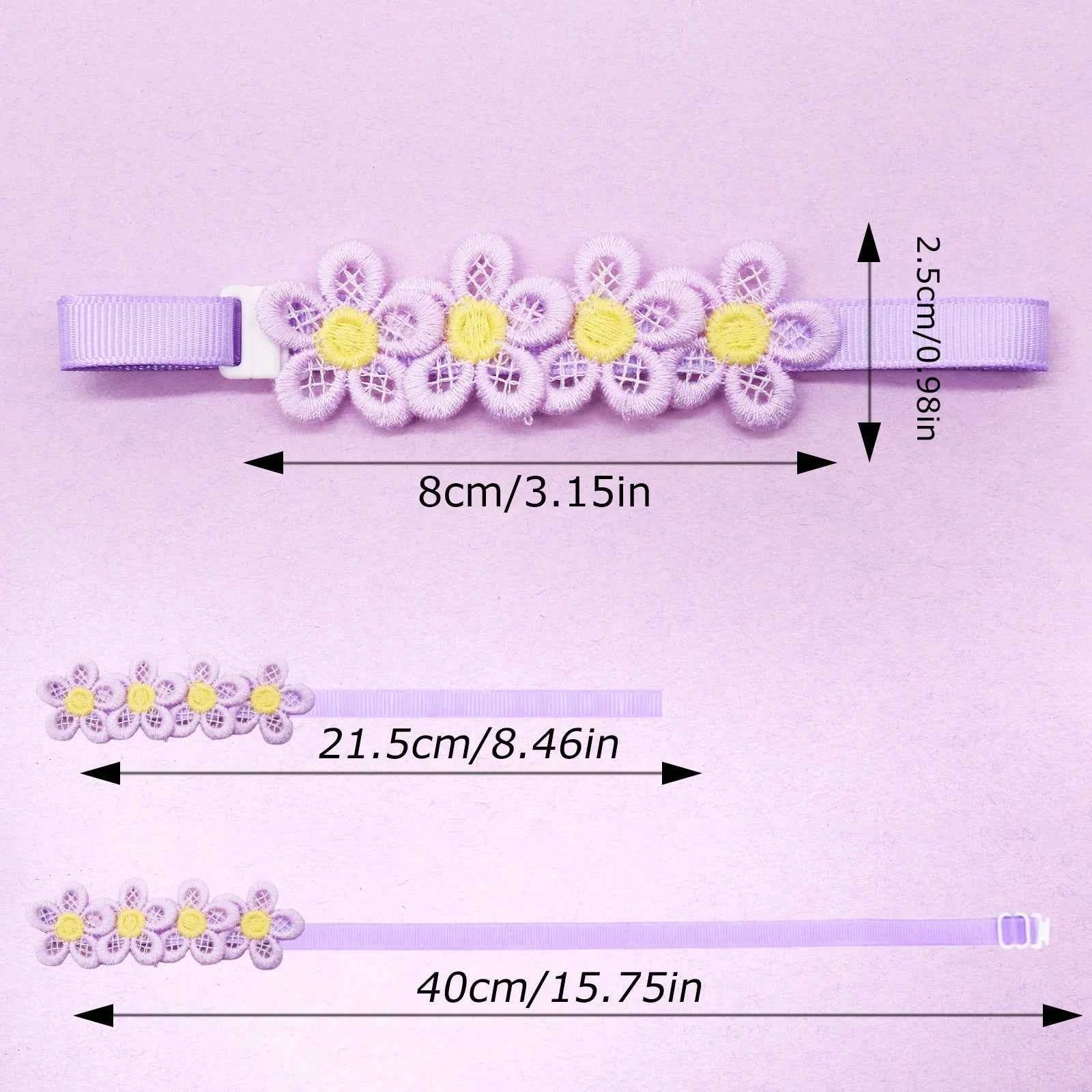 50PCS Cute Flower Pet Bow Tie Collars for Dogs & Cats – Colorful Puppy Necklaces