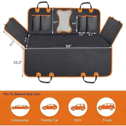 3-in-1 Dog Car Seat Cover & Cargo Liner – Waterproof Pet Hammock with Side Protection