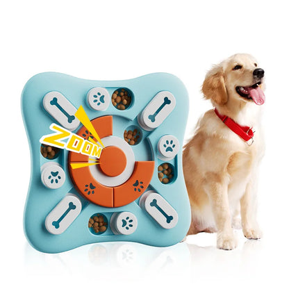 Interactive Memory Training Toy for Dogs & Cats – Squeak Puzzle Treat Game