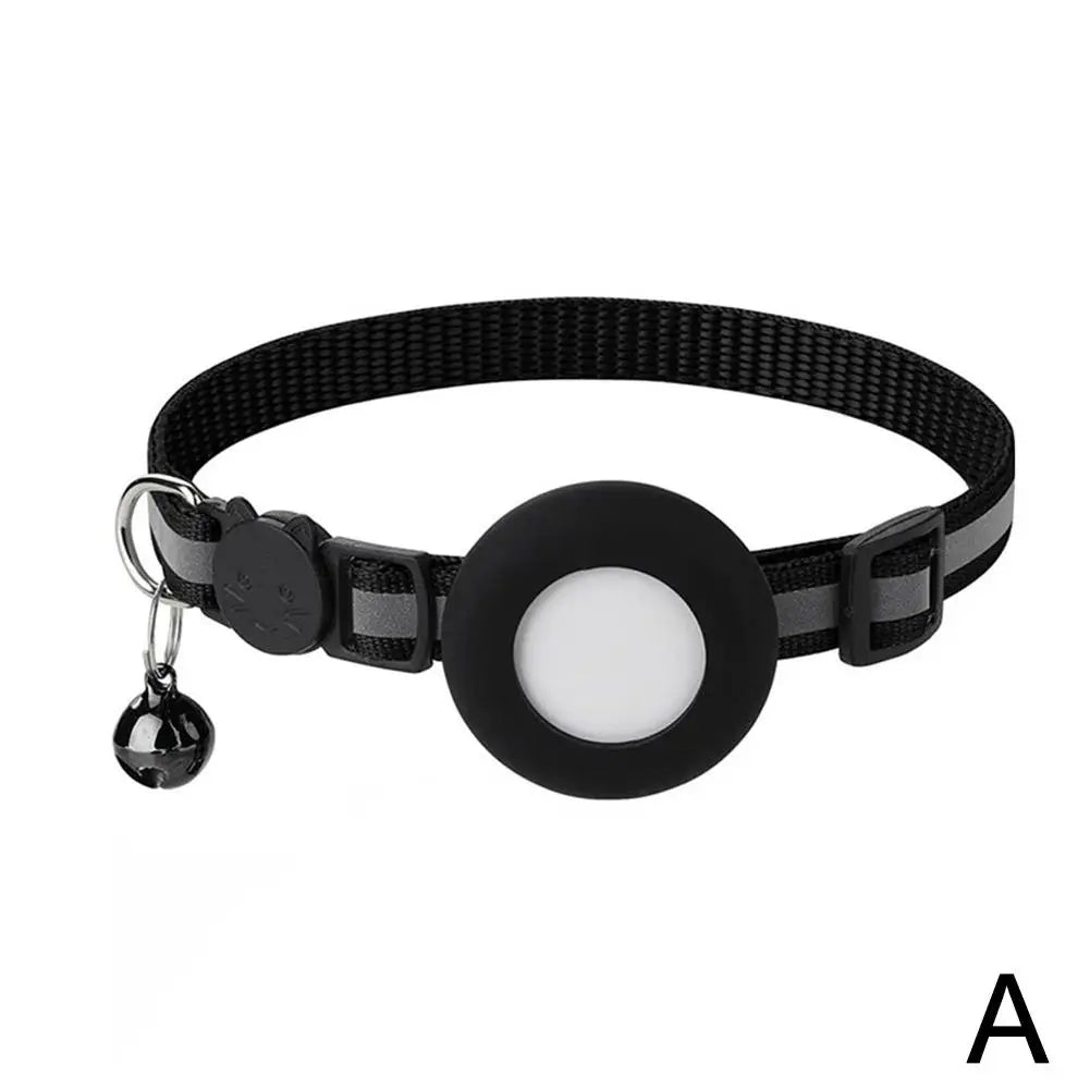 Anti-Lost Cat Collar For Airtag GPS Protective Case With Bell Reflective Cats Necklace Kitten Accesories Pet Products