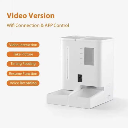5L Smart Automatic Pet Feeder & 4L Water Fountain with HD Camera, Wi-Fi App Control & Voice Recording