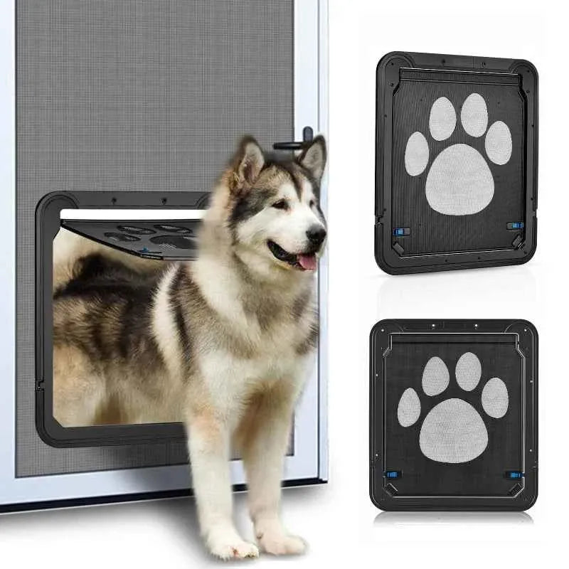 Lockable Magnetic Pet Door for Dogs & Cats – Easy-Install Screen Door & Window Access Gate