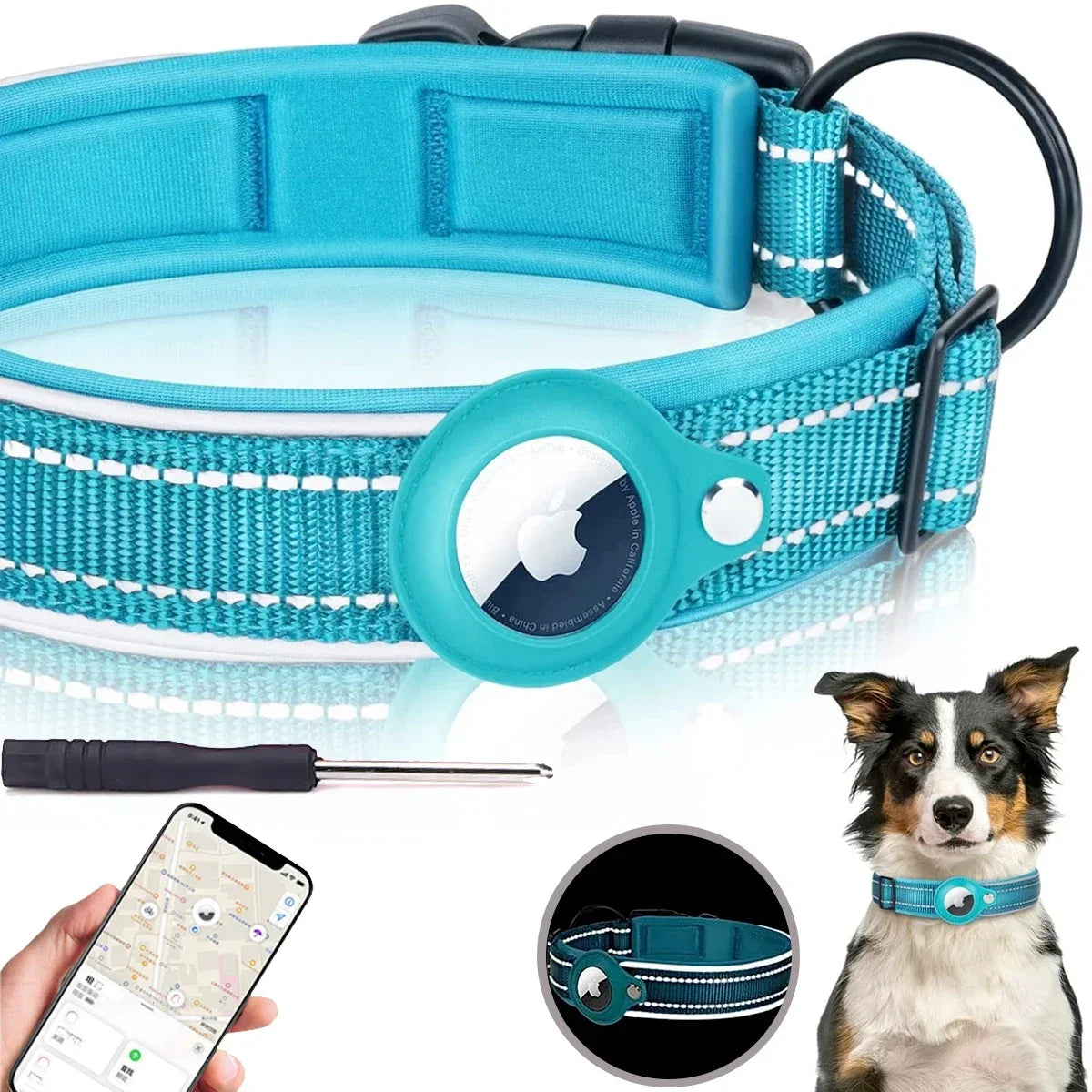Apple AirTag Dog Collar – Reflective Waterproof Anti-Lost