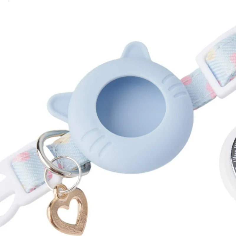 Adjustable AirTag Cat Collar,Pet Tracker Collar for  AirTag,Breakaway Collar with AirTag Case,Cat Collar with GPS Holder,Pet toy
