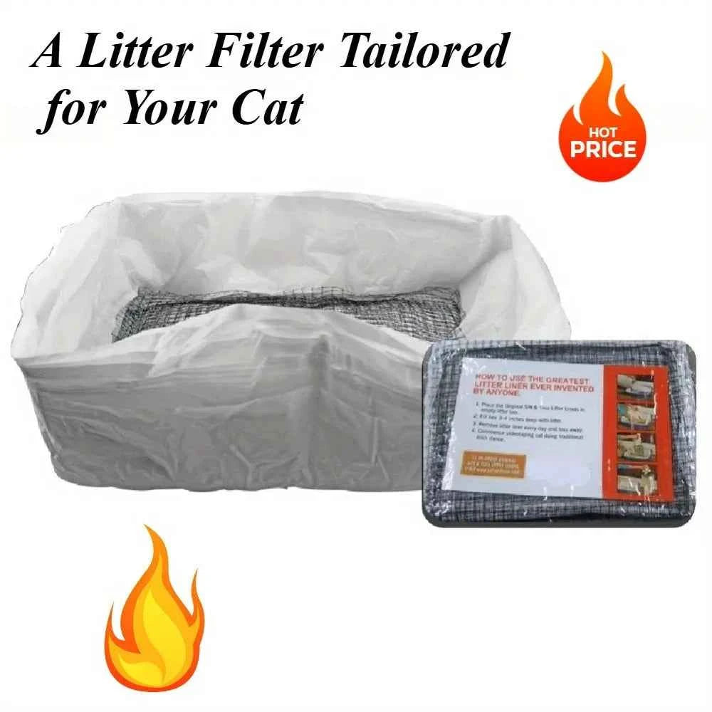 Reusable Cat Litter Box Filters – Washable Pet Waste Filter Nets
