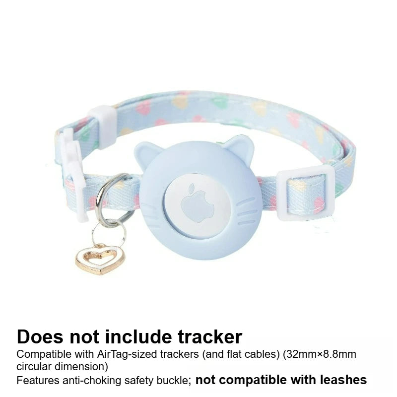 Adjustable AirTag Cat Collar,Pet Tracker Collar for  AirTag,Breakaway Collar with AirTag Case,Cat Collar with GPS Holder,Pet toy