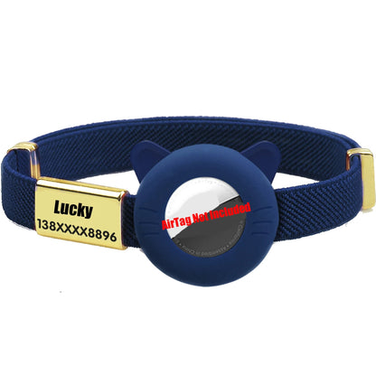 Breakaway AirTag Cat Collar with Custom Name Tag & Holder