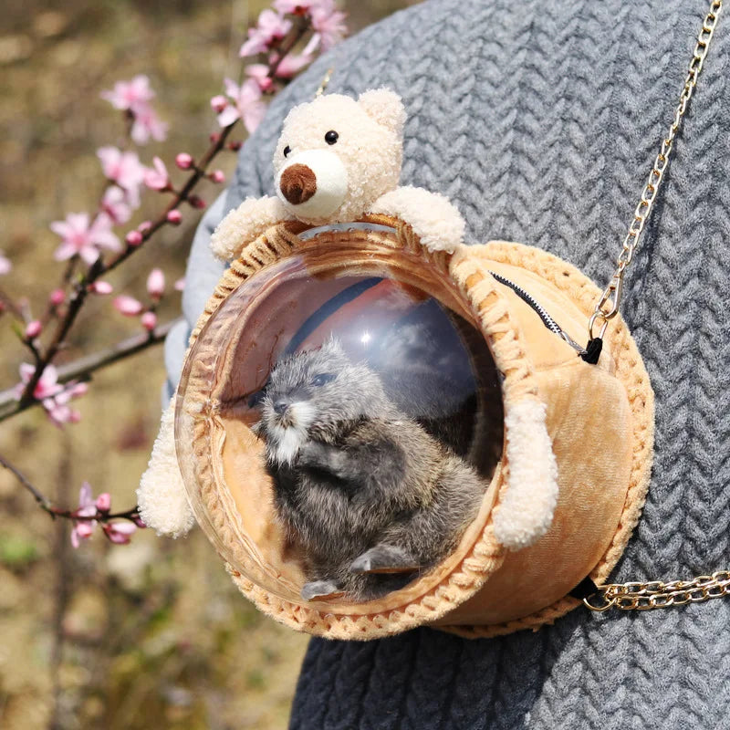 Small Pet Carrier Bag Outdoor Breathable Portable Hamster Carry Bag Rabbit Parrot Hedgehog Suitcase Small Animal Travel Bags