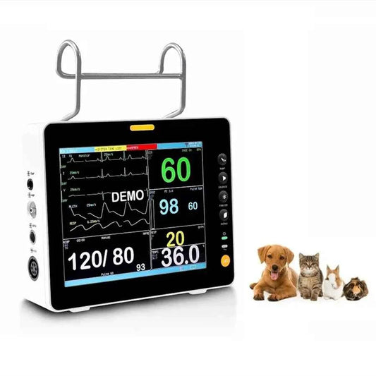 8-Inch LCD Pet Veterinary Patient Monitor Six Parameter PR ECG TEMP SPO2 NIBP HR RESP Animal Use Veterinary Monitoring Devices