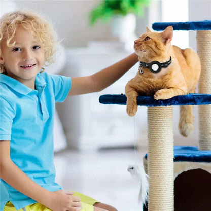Cat Airtag Holder Collar Breakaway Reflective Strips Adjustable Kitten Collar Waterproof Cat Bell Collar Pet Air Tag Case