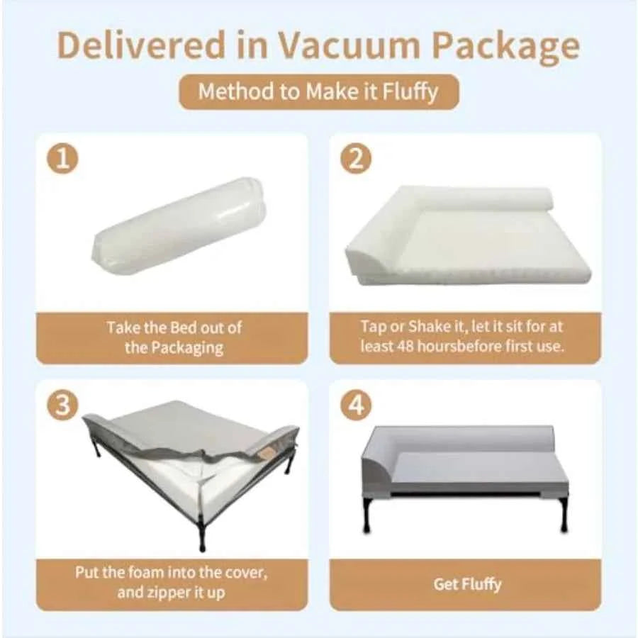Elevated Cooling Dog Bed Orthopedic Pet Bed for Dogs Removable Washable Cover Indoor and Outdoor Raised Pet Bed with Breathable