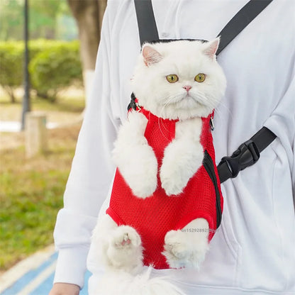 Pet Carrier Backpack for Small Pets - Breathable Double Shoulder Mesh Travel Bag
