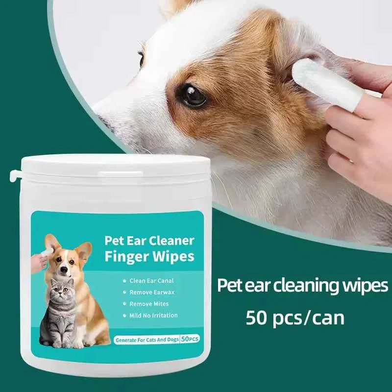 Pet Ear Cleaning Wipes – Gentle, Disposable Ear Mite Control for Dogs & Cats