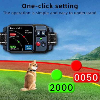 Smart GPS pet fence with TFT display, real‑time tracking, IP67 collar safety