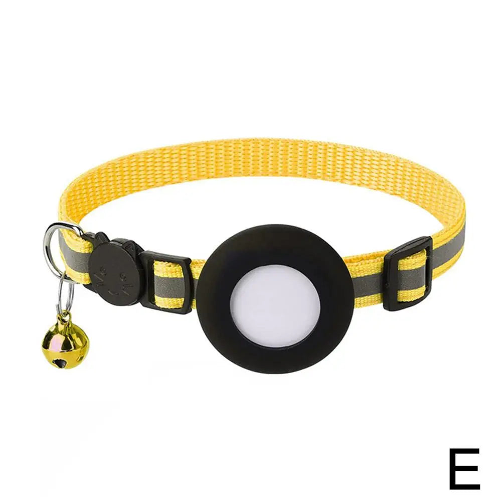 Anti-Lost Cat Collar For Airtag GPS Protective Case With Bell Reflective Cats Necklace Kitten Accesories Pet Products