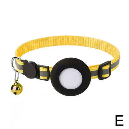 Anti-Lost Cat Collar For Airtag GPS Protective Case With Bell Reflective Cats Necklace Kitten Accesories Pet Products