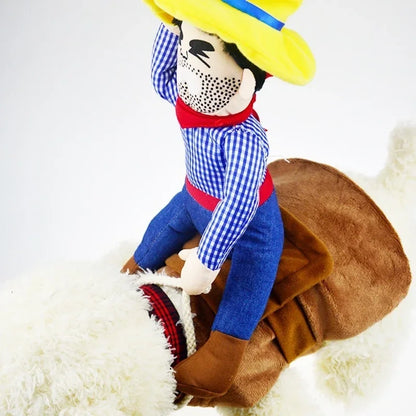 Cowboy Rider Dog Costume with Hat