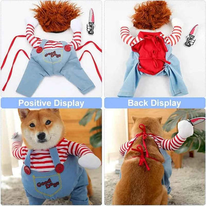 Funny Halloween Pet Costume for Small/Medium Dogs & Cats - Adjustable Puppy Cosplay for French Bulldogs, Chihuahuas & More