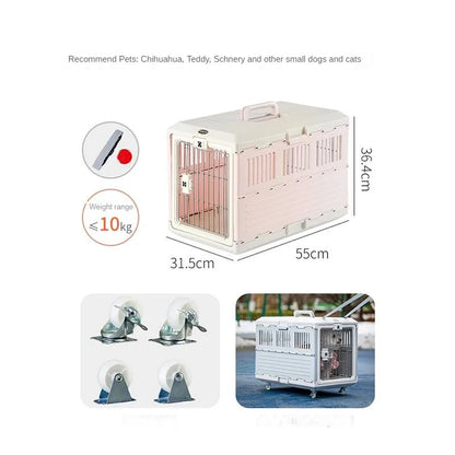 Portable foldable dog cage Oversized breathable pet airline box Car pet cage for traveling Multi-function foldable pet cage