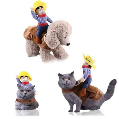 Cowboy Rider Dog Costume with Hat