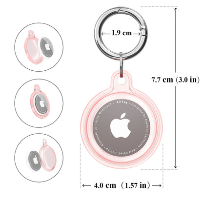 Transparent Waterproof TPU AirTag Case with Keychain