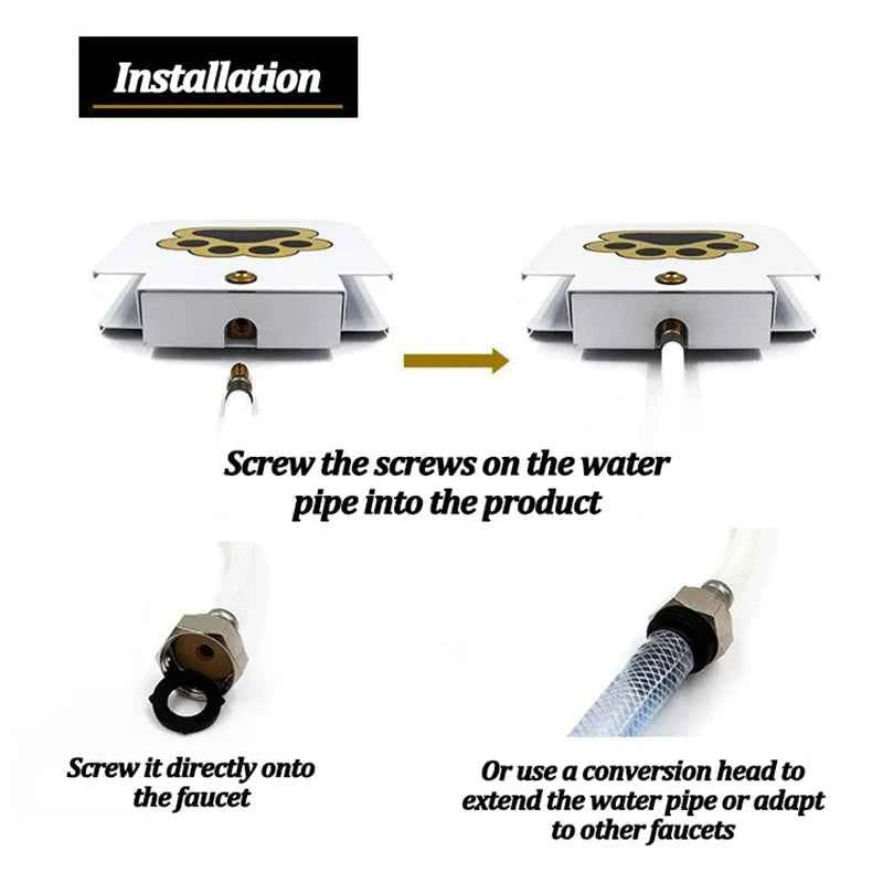 Press-type Automatic Dog Water Fountain Outdoor Pet Water Dispenser for Courtyard with Hose Garden Step-on Activated Sprinkler