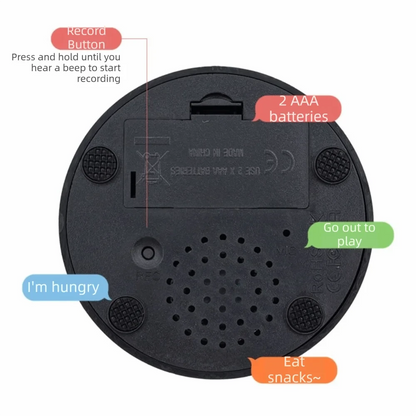 New Recordable Voice Recording Button Light Round Pet Talking Button Paw Pattern Interactive Dog Training Buttons Cat Puppy