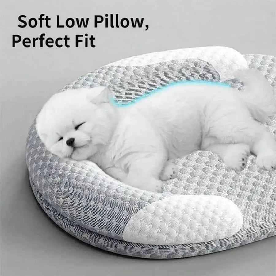 1pc Orthopedic Foam Dog Bed Cooling Mat, Pet Cat Dog Ice Bean Pad, Breathable Non-Slip Washable Cool Dog Bed Mat, Suitable For S