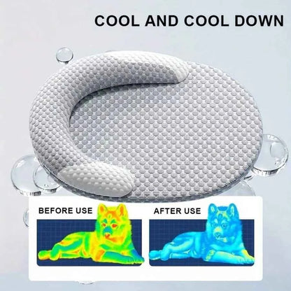 1pc Orthopedic Foam Dog Bed Cooling Mat, Pet Cat Dog Ice Bean Pad, Breathable Non-Slip Washable Cool Dog Bed Mat, Suitable For S