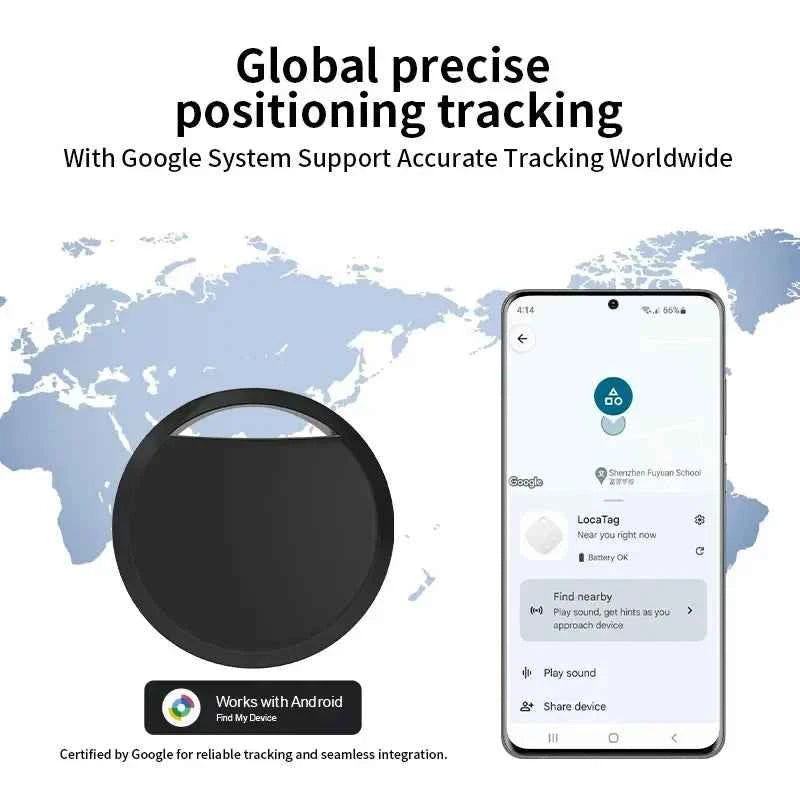 GPS Smart Tracker Tag Bluetooth Locator Anti-Lost Device Mobile Keys Pet Elderly Kids Finder Work with Android Google Find My