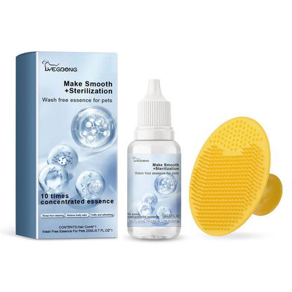 Pet Wash Free Essence Dog Body Wash Hair Softening Removing Dirts Mites Deodorizing Reduce Itching Moisturizing Puppy Shampoo