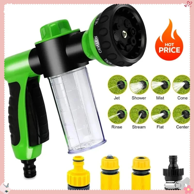 High-Pressure Dog Shower Sprayer - Pet Bath Tool with Foam & Hose Nozzle for Dogs/Cats, Also for Garden/Car Wash