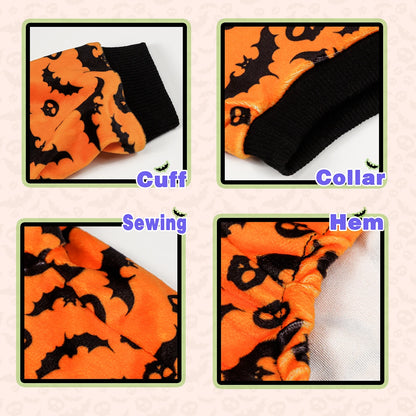 Halloween Bat & Skull Pajamas for Dogs