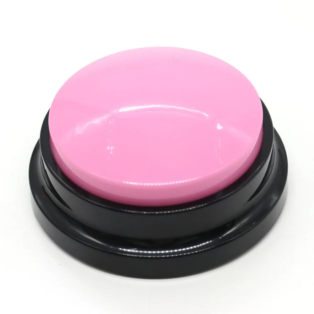 New Recordable Voice Recording Button Light Round Pet Talking Button Paw Pattern Interactive Dog Training Buttons Cat Puppy